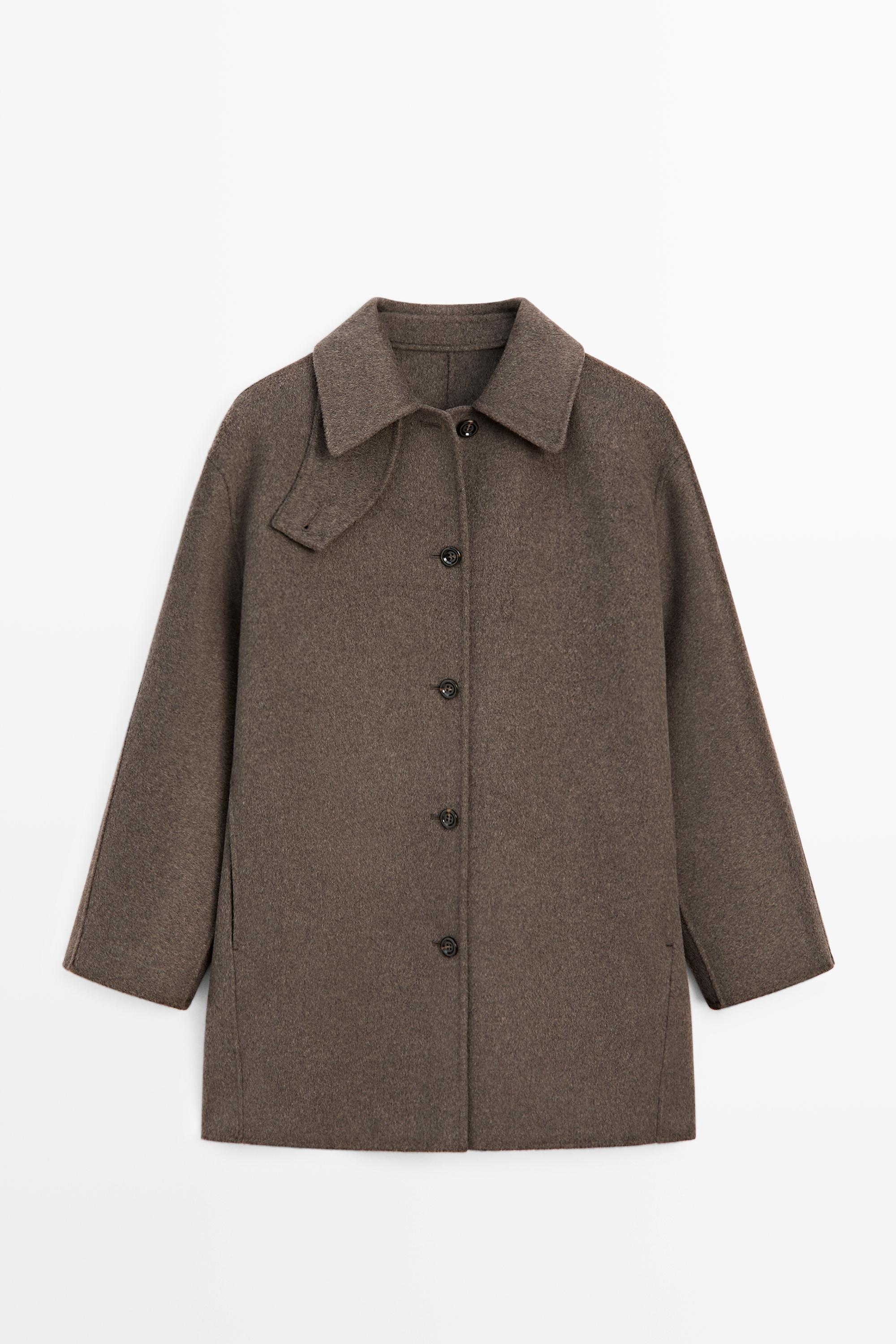Melange wool blend coat